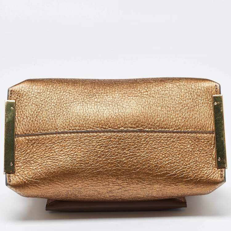 Pre Owned Chloe Tri Color Leather Small Clare Shoulder Bag