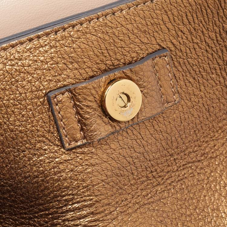 Pre Owned Chloe Tri Color Leather Small Clare Shoulder Bag
