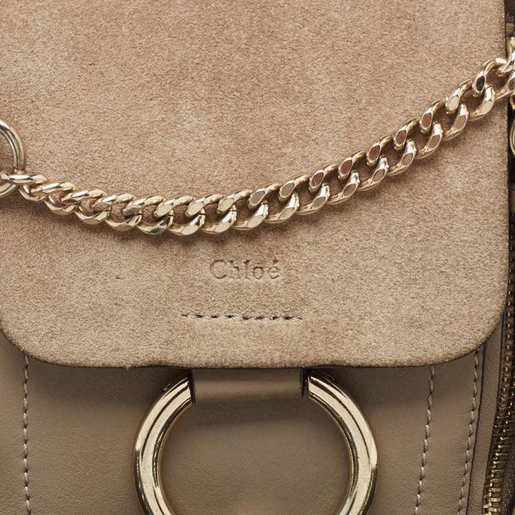 Pre Owned Chloe Grey Leather and Suede Faye Backpack