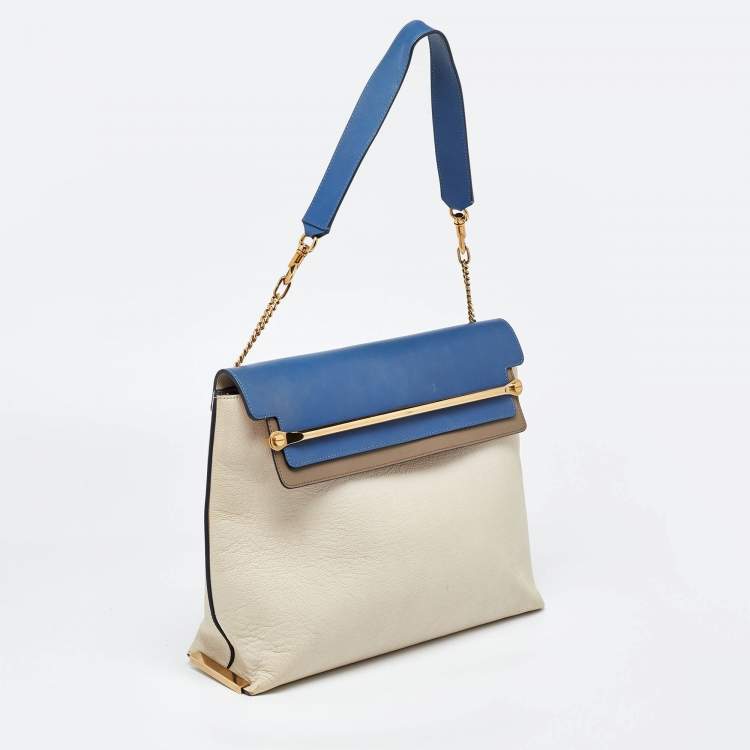 Pre Owned Chloe Tri Color Leather Large Clare Shoulder Bag