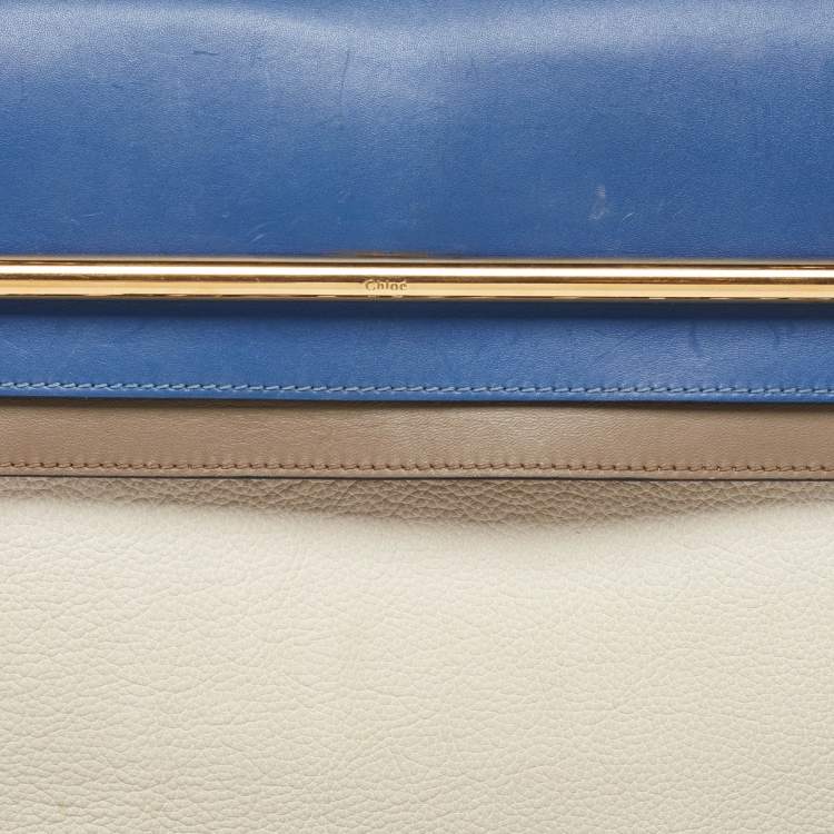 Pre Owned Chloe Tri Color Leather Large Clare Shoulder Bag