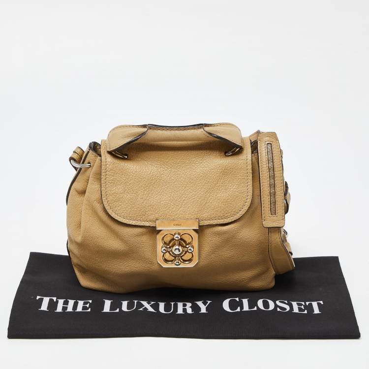 Pre Owned Chloe Beige Leather Elsie Top Handle Bag