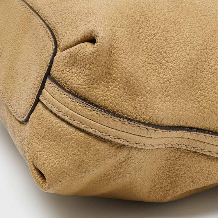 Pre Owned Chloe Beige Leather Elsie Top Handle Bag