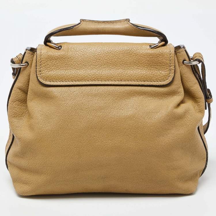 Pre Owned Chloe Beige Leather Elsie Top Handle Bag