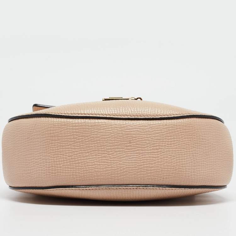 Pre Owned Chloe Brown/Light Beige Grain Leather Medium Drew Shoulder Bag