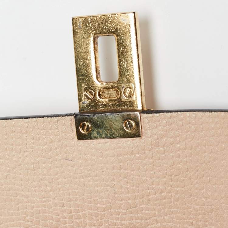 Pre Owned Chloe Brown/Light Beige Grain Leather Medium Drew Shoulder Bag