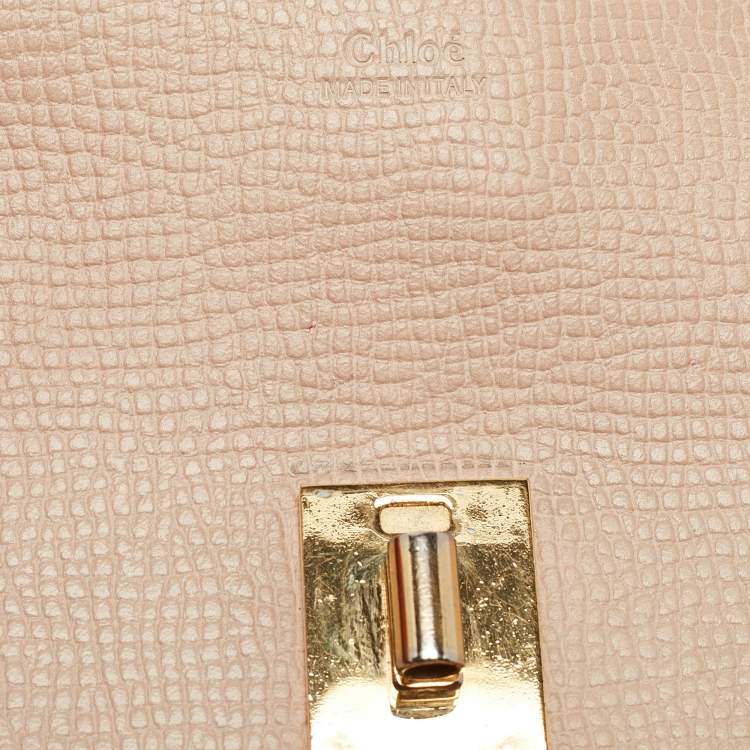 Pre Owned Chloe Brown/Light Beige Grain Leather Medium Drew Shoulder Bag