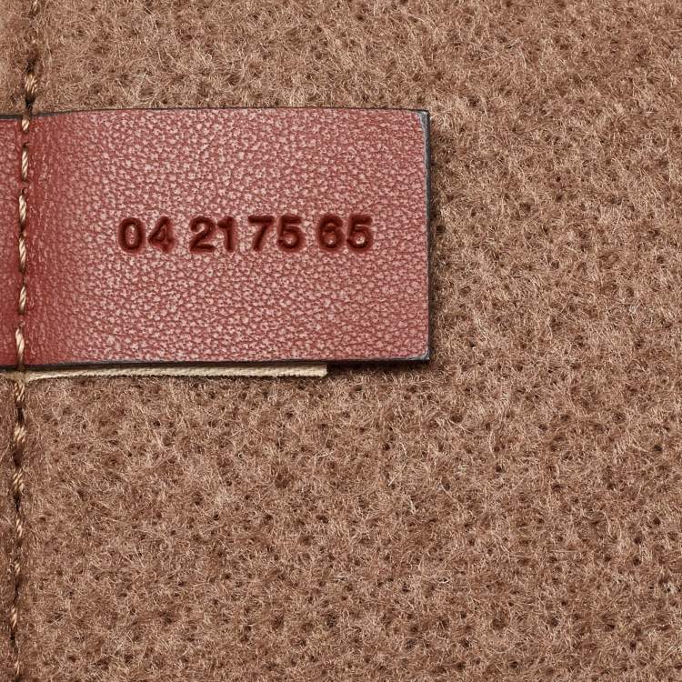 مملوكة مسبقًا Chloe Brown/Beige Wool and Leather Medium Woody Tote