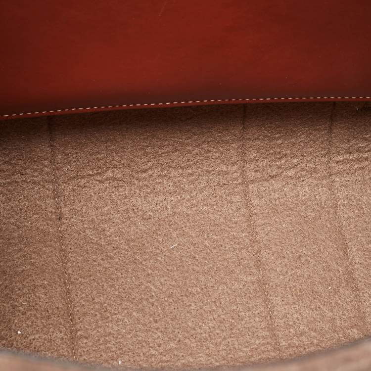 مملوكة مسبقًا Chloe Brown/Beige Wool and Leather Medium Woody Tote
