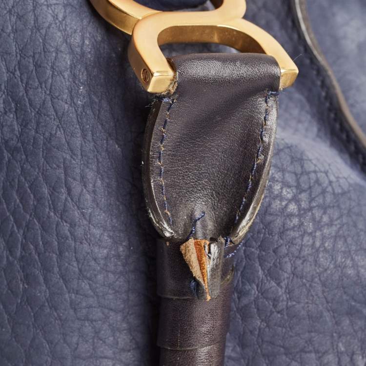 Pre Owned Chloe Navy Blue Nubuck Large Marcie Satchel