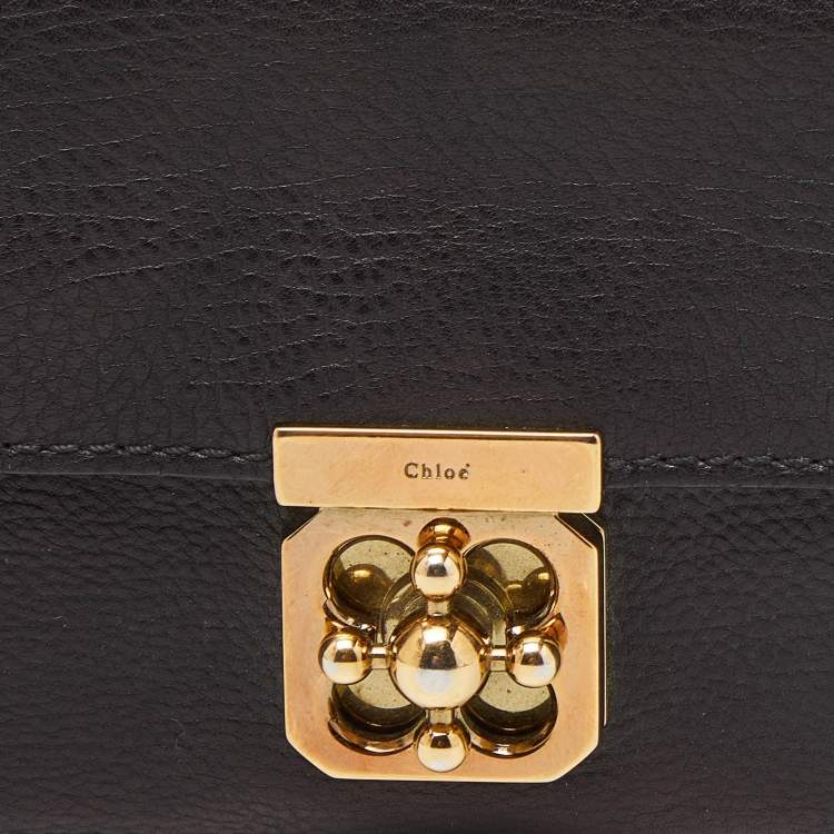 Pre Owned Chloe Black Leather Elsie Continental Wallet