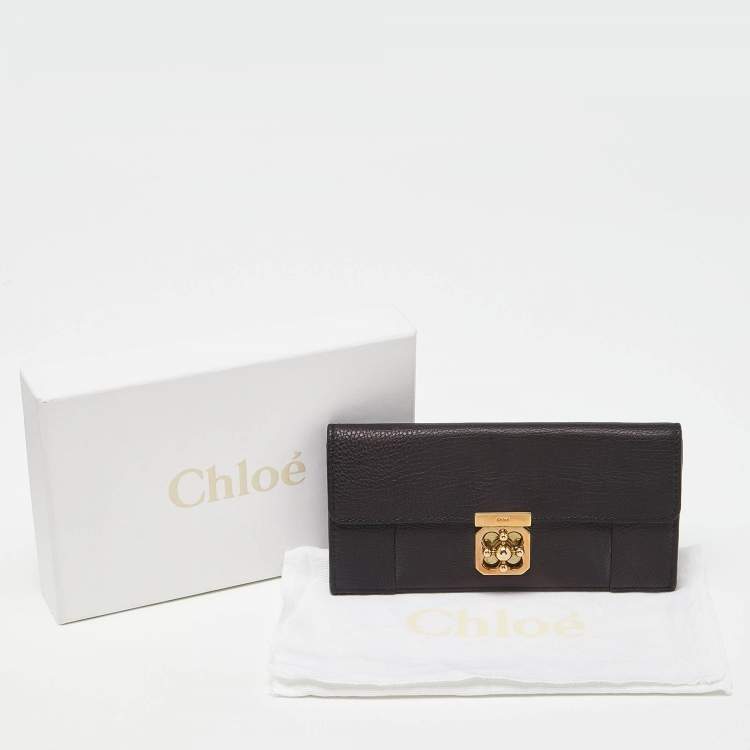 Pre Owned Chloe Black Leather Elsie Continental Wallet