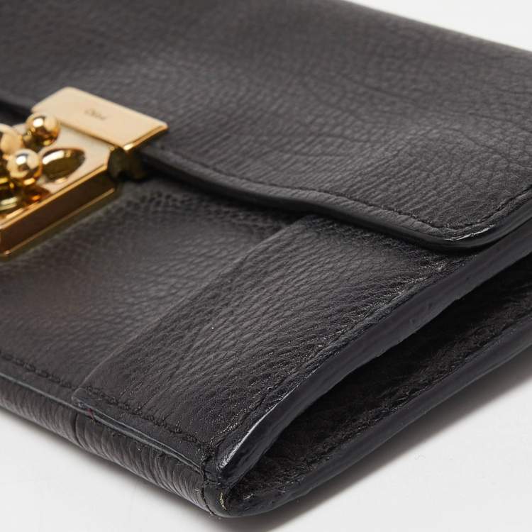 Pre Owned Chloe Black Leather Elsie Continental Wallet