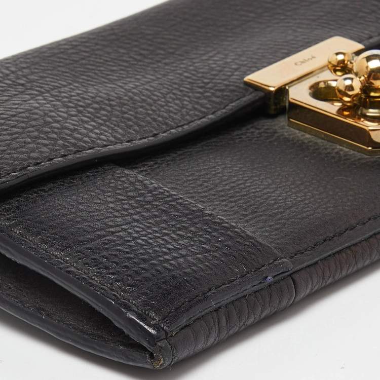 Pre Owned Chloe Black Leather Elsie Continental Wallet