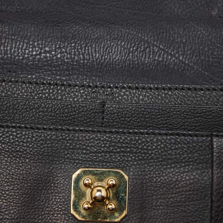 Pre Owned Chloe Black Leather Elsie Continental Wallet