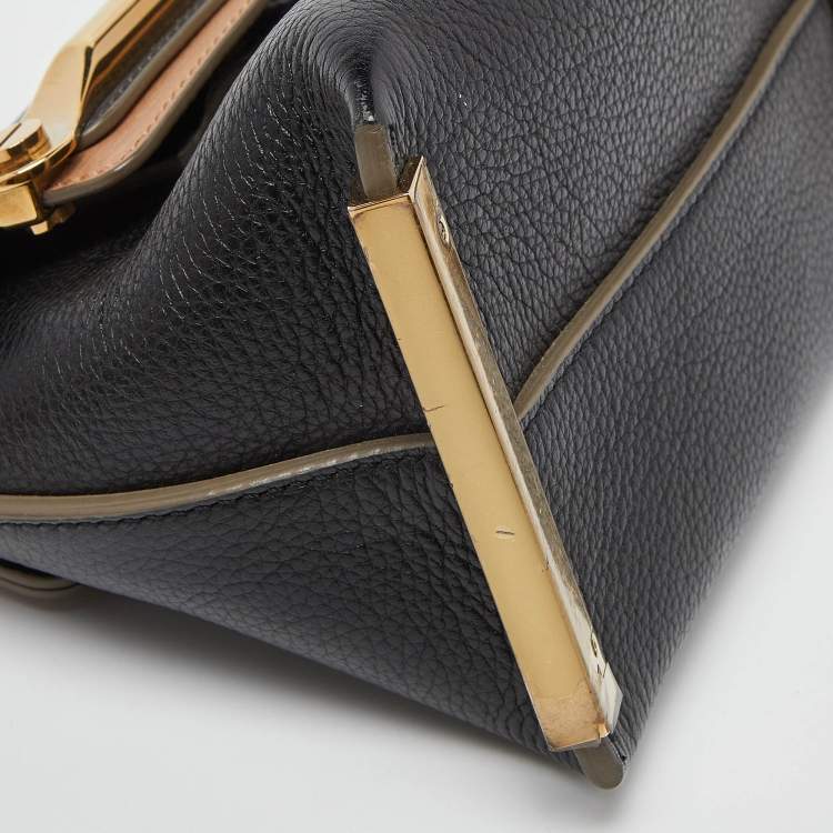 مملوكة مسبقًا Chloe Tri Color Leather Mini Clare Crossbody Bag