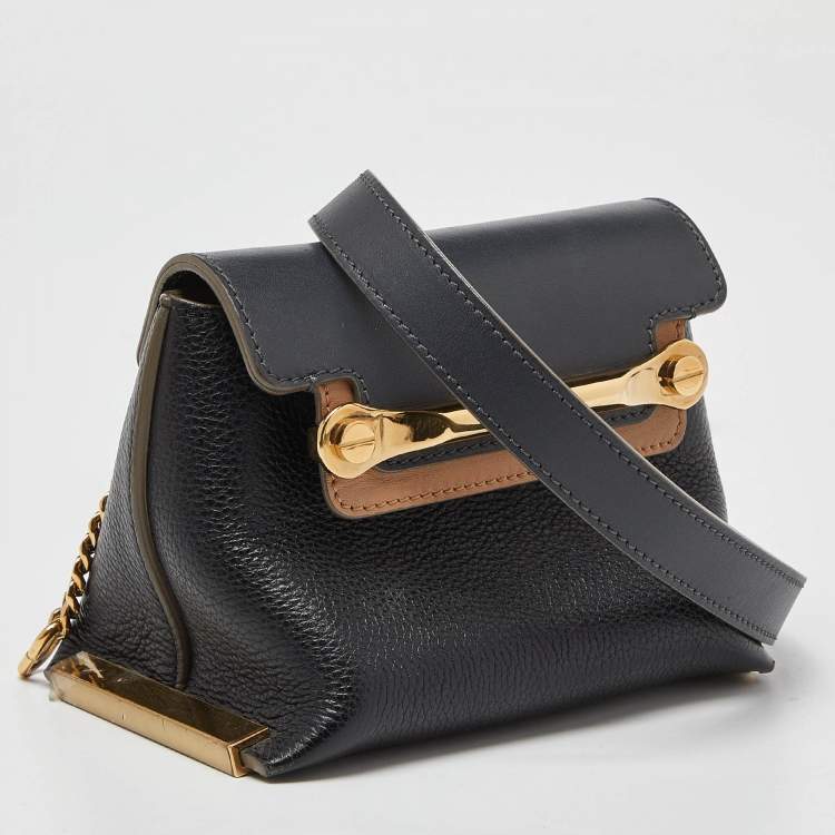مملوكة مسبقًا Chloe Tri Color Leather Mini Clare Crossbody Bag