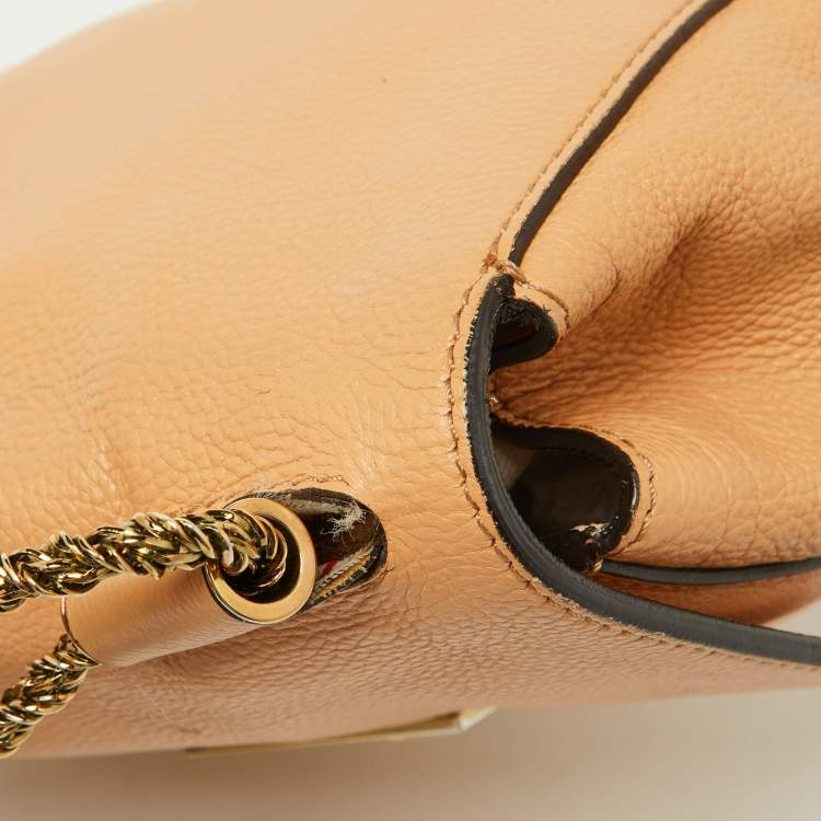 Pre Owned Chloe Beige Leather Small Elsie Shoulder Bag
