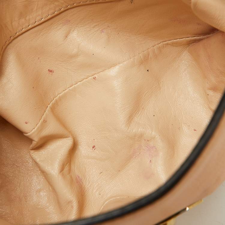 Pre Owned Chloe Beige Leather Small Elsie Shoulder Bag