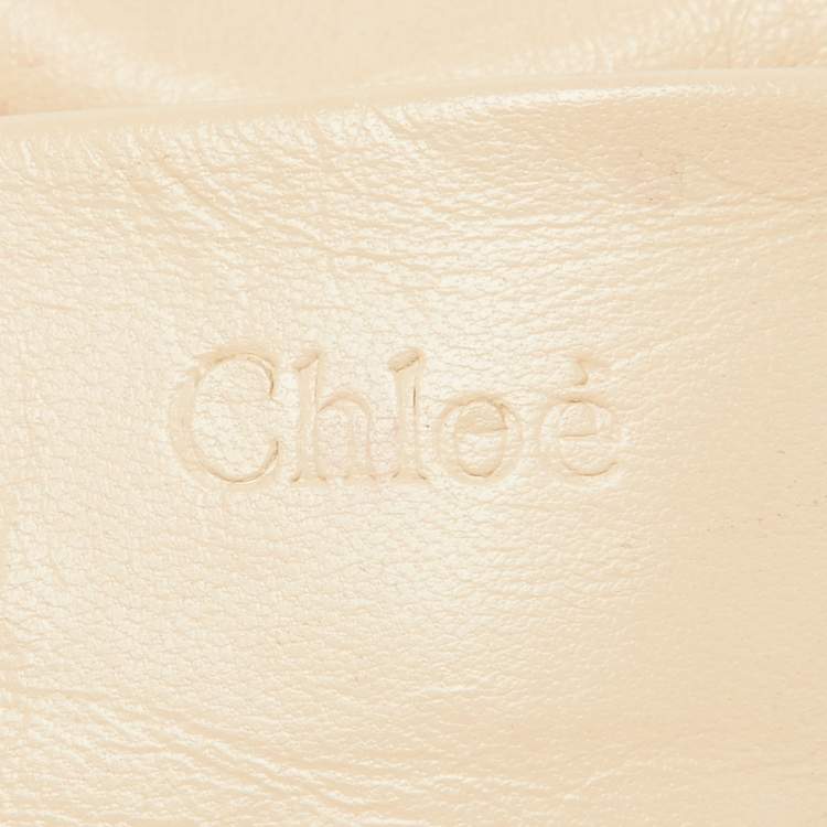 Pre Owned Chloe Beige Leather Small Elsie Shoulder Bag