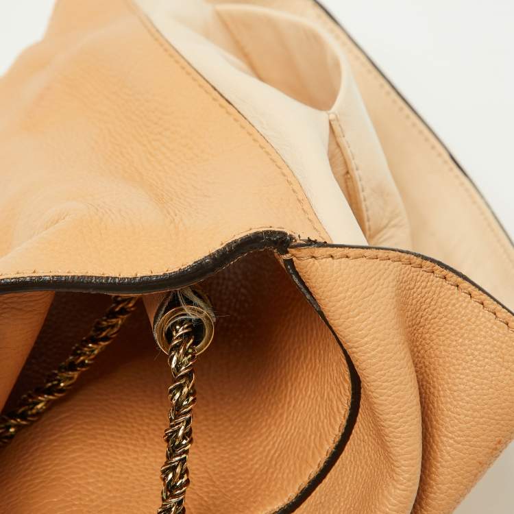 Pre Owned Chloe Beige Leather Small Elsie Shoulder Bag