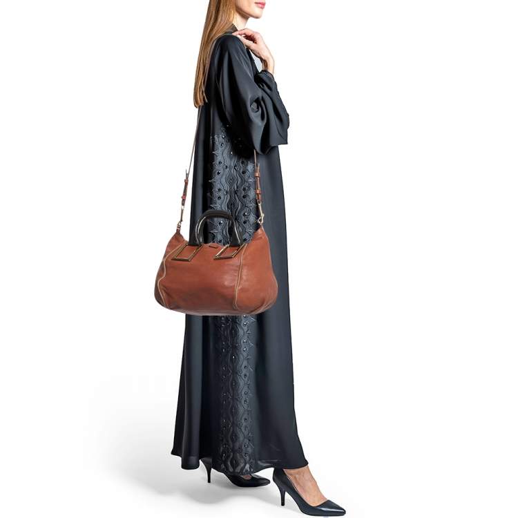 Pre Owned Chloe Brown Leather Medium Ethel Satchel