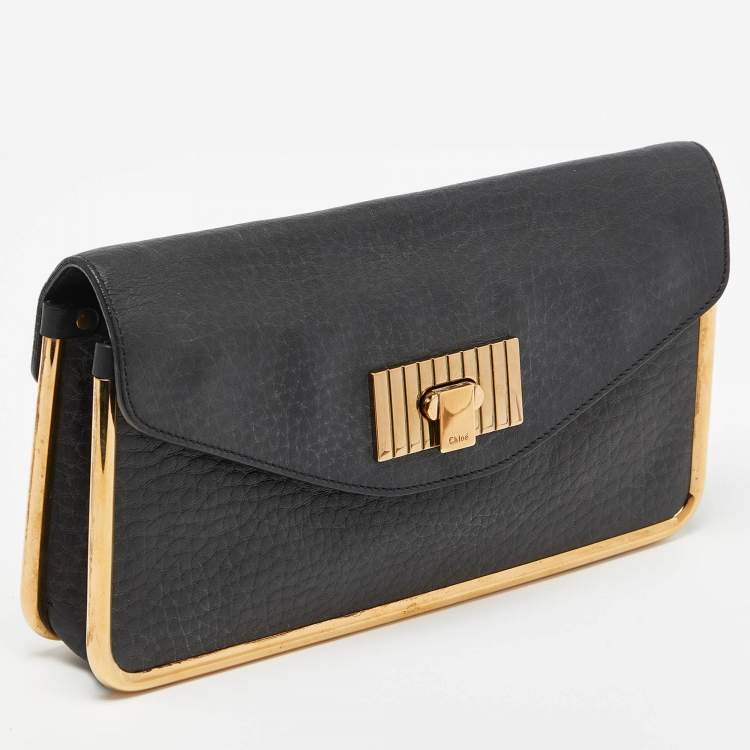 Pre Owned Chloe Black Leather Sally Clutch