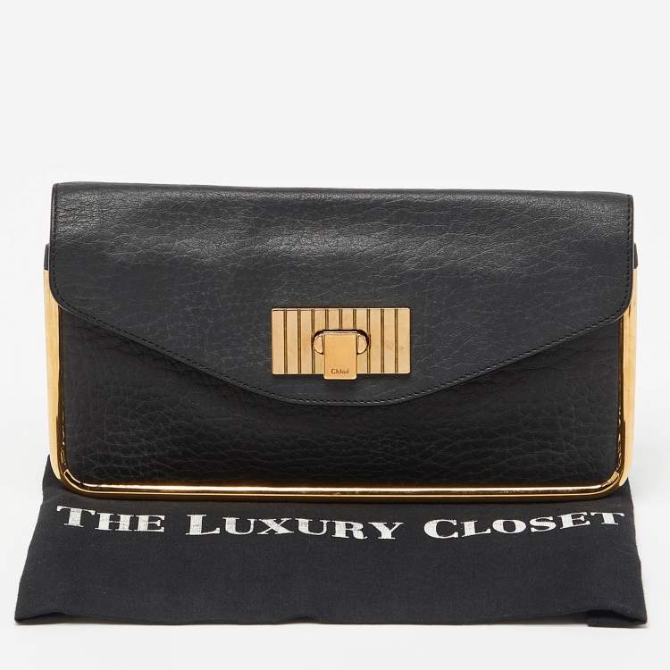 Pre Owned Chloe Black Leather Sally Clutch