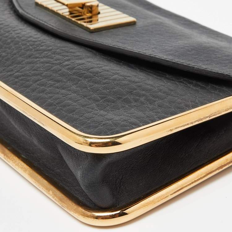 Pre Owned Chloe Black Leather Sally Clutch