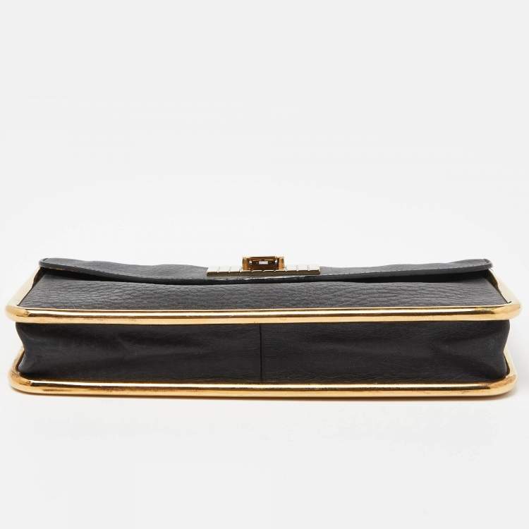 Pre Owned Chloe Black Leather Sally Clutch