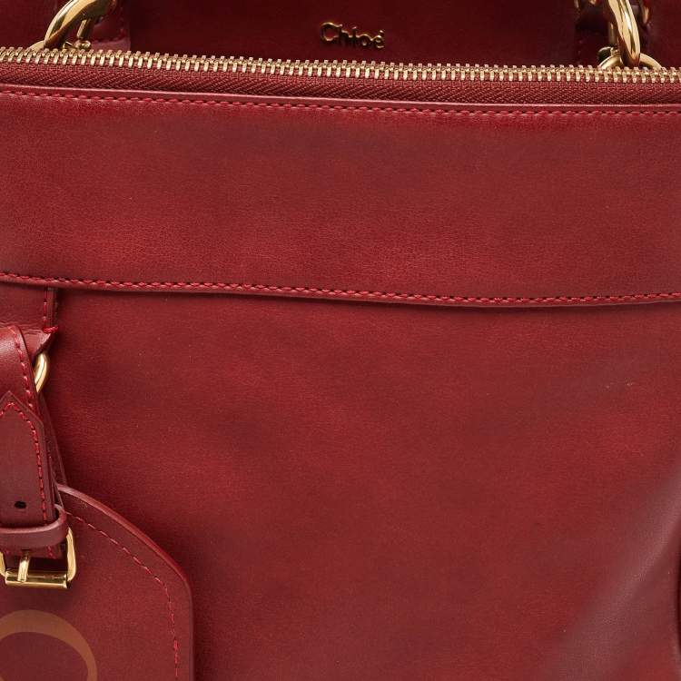 Pre Owned Chloe Cherry Leather Eden Tote 