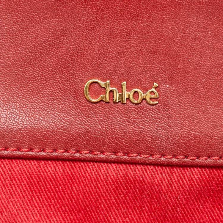 Pre Owned Chloe Cherry Leather Eden Tote 