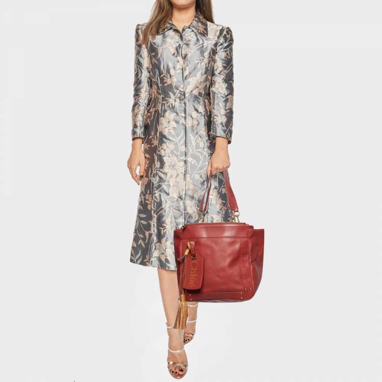 Pre Owned Chloe Cherry Leather Eden Tote 