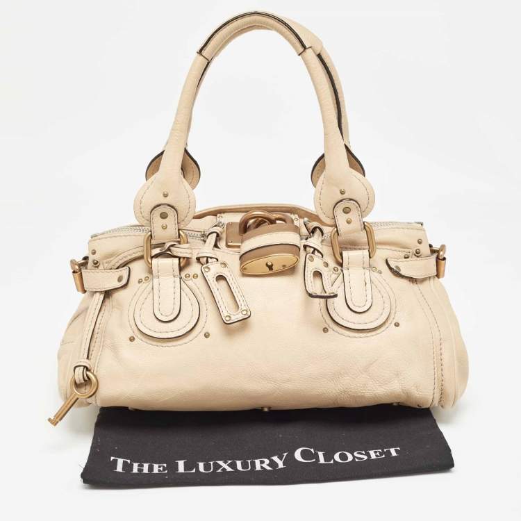 Pre Owned Chloe Beige Leather Medium Paddington Satchel
