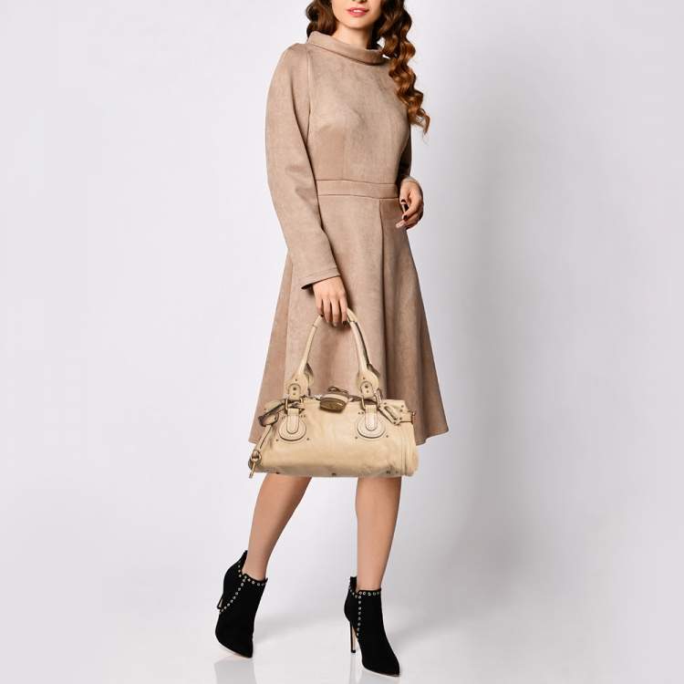 Pre Owned Chloe Beige Leather Medium Paddington Satchel