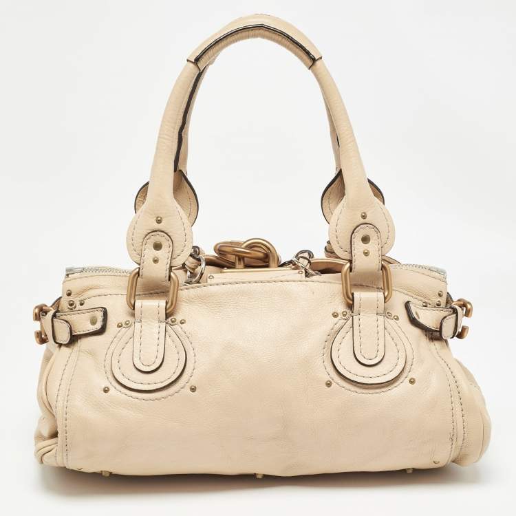 Pre Owned Chloe Beige Leather Medium Paddington Satchel