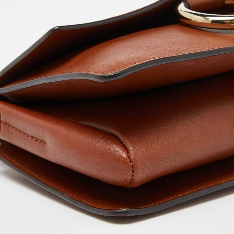 Pre Owned Chloe Brown Leather and Suede Small Faye Shoulder Bag