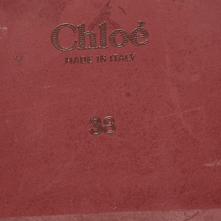 Pre Owned Chloe White Canvas Woody Flat Slide Size 38