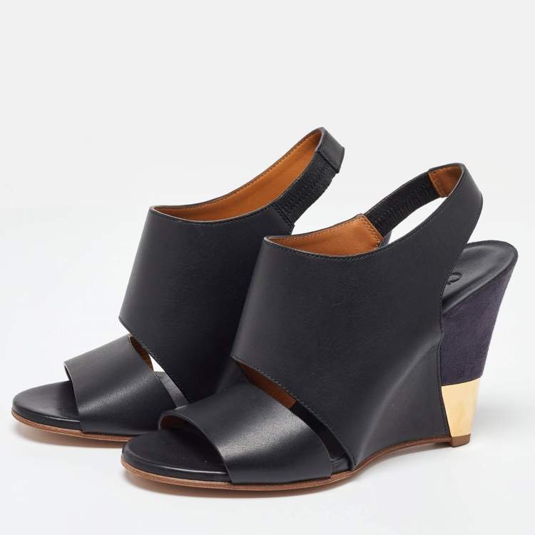 パンプス CHLOE SLINGBACK Women's Chloe Classic Faux Leather Slingback Block Pumps