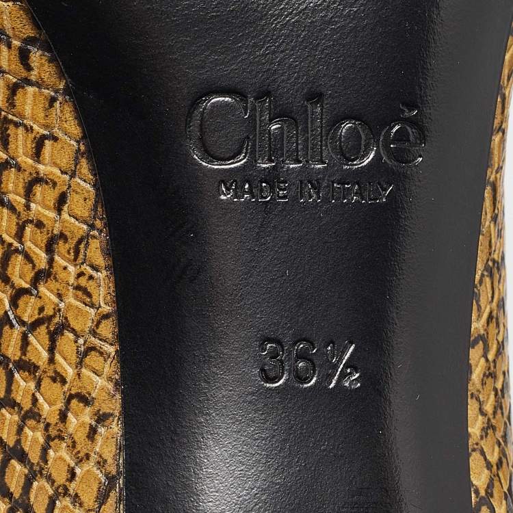 Pre Owned Chloe Multicolor Snakeskin Embossed Leather Pointed Toe Pumps Size 36.5