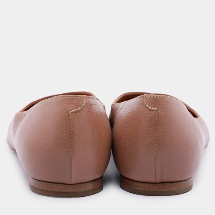 Pre Owned Chloe Beige Leather Pointed Toe Ballet Flats 35