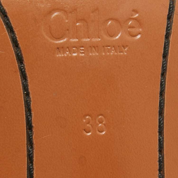 Pre Owned Chloe Brown Leather Double Ankle Strap Niko Sandals Size 38