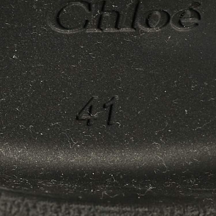 Pre Owned Chloe Black Rubber Betty Rain Boots Size 41