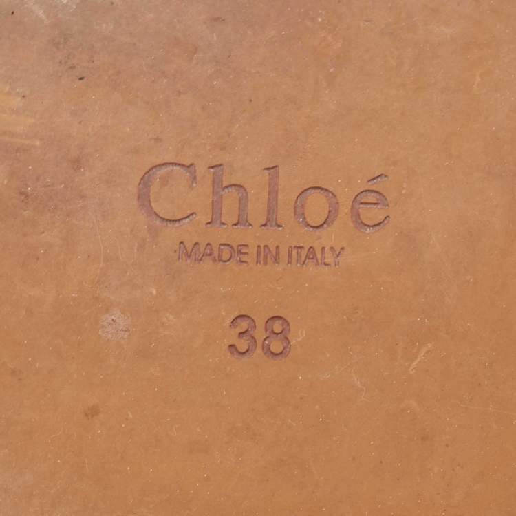Pre Owned Chloe Off White Knit Fabric Woody Flat Sandals Size 38