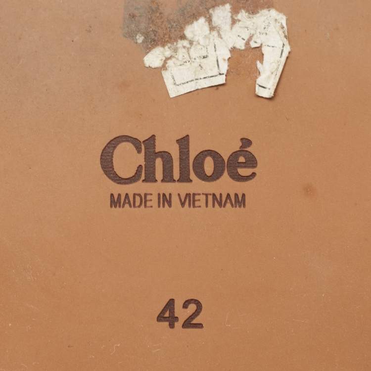 Pre Owned Chloe Black Logo Canvas Woody Flat Slides Size 42