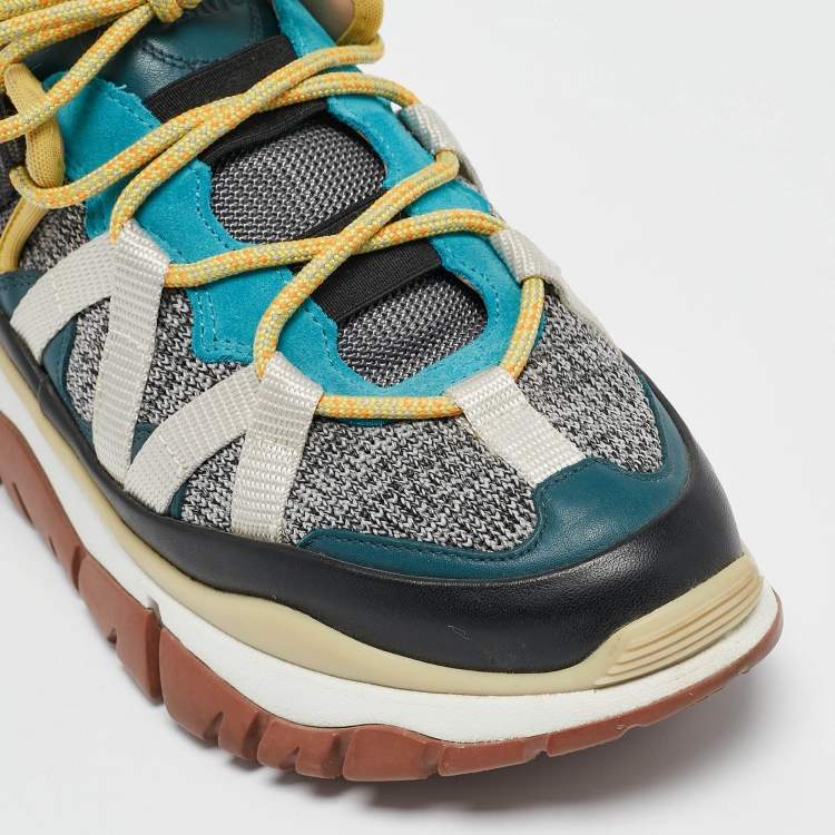 Pre Owned Chloe Multicolor Suede and Fabric Low Up Sneakers Size 38