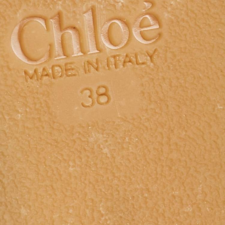 Pre Owned Chloe Black Leather Maxime Wedge Sandals Size 38