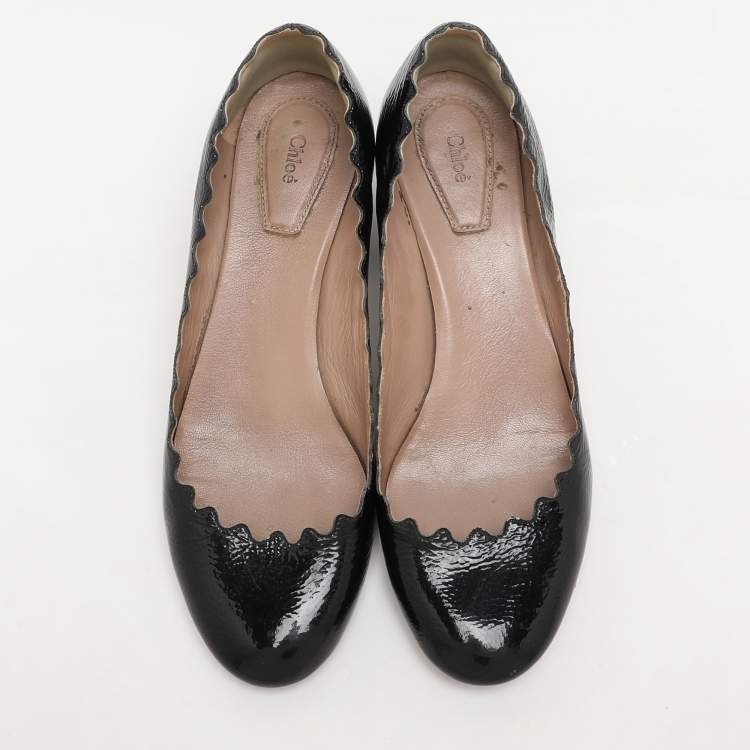 Pre Owned Chloe Black Patent Lauren Pumps Size 36