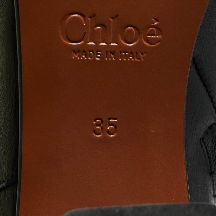 Pre Owned Chloe Black Leather Orlando Ankle Boots Size 35