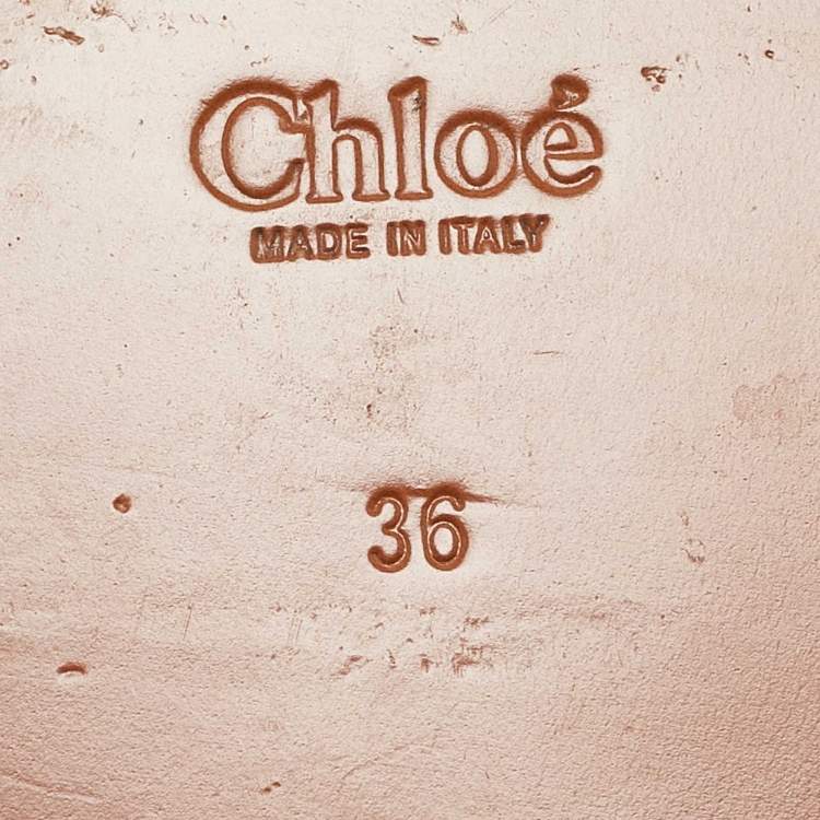 Pre Owned Chloe Brown Leather Kelby Flat Sandals Size 36
